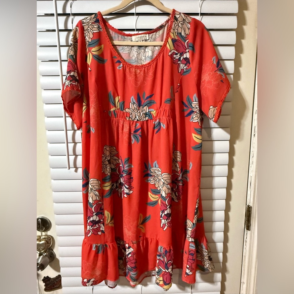 Umgee Red Floral Mini Dress. Make and offer and it just might work.